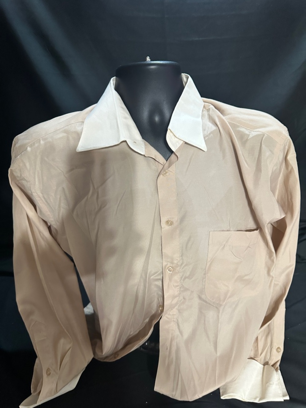 Classic Two-Tone Button-Up Shirt -Karl Knox-size 16 1/2x34/35-#565